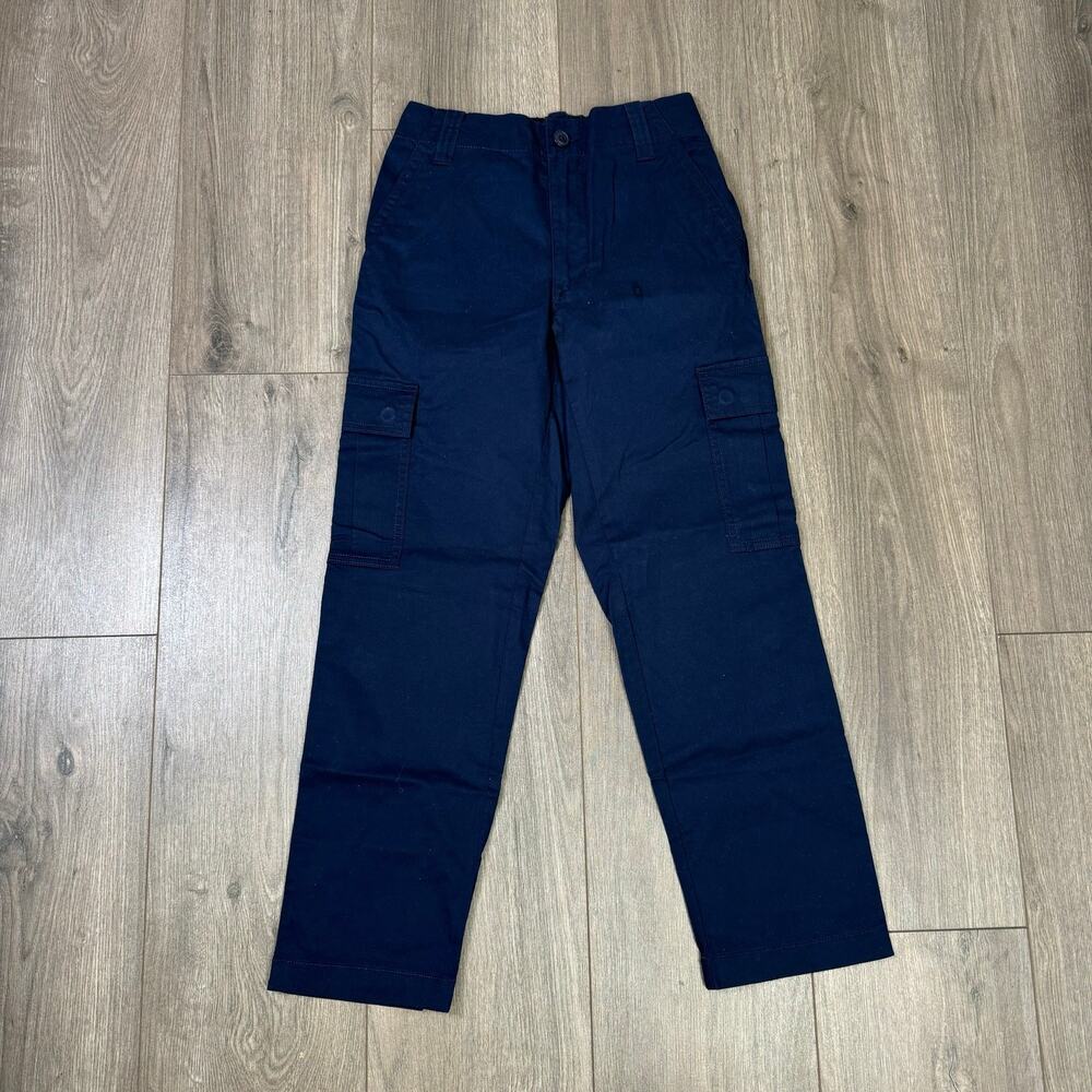 Crewcuts Cargo Pants Boys 10 Navy Stretch Twill Cotton Utility School Kids Wear